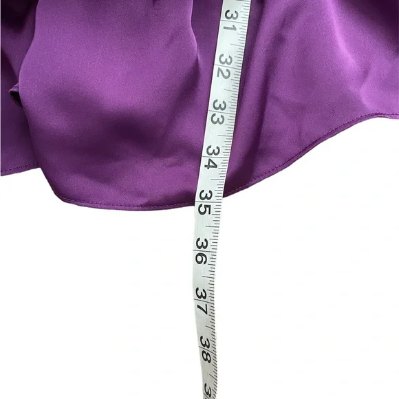 NWT Ramy Brook Camilla Silky Elegant Formal Mini Dress Long Sleeve Purple size 6 - Picture 11 of 12